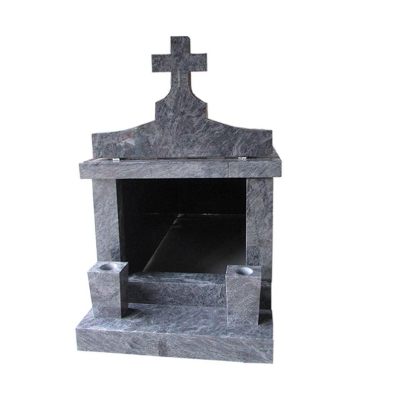 Bahama Blue Granite Mausoleum Memorial Single Crypt