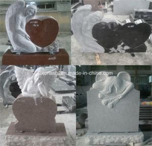 Black/Grey/Red Marble/Granite Angel Headstone for Grave