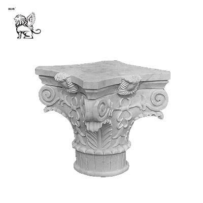 White Beautiful Marble Art Column Cap Mccy-05