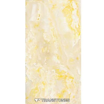 High Quality Yellow Polished Alabaster Stone Reception Table