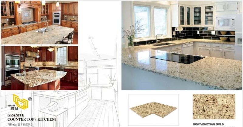 Polished Giallo Ornamental Yellow Natural Granite for Kitchen Island/Countertops Wholesale