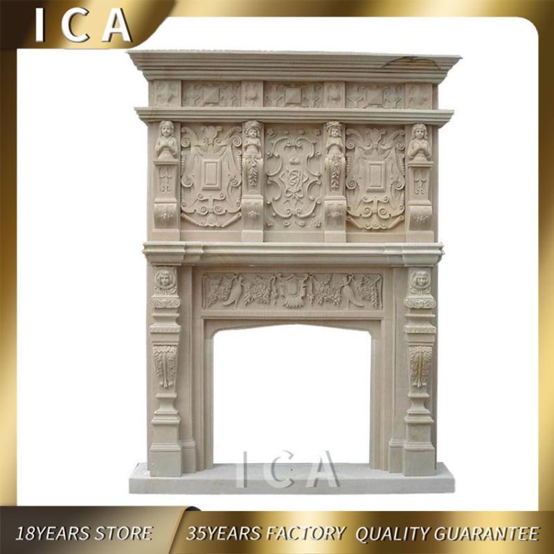 House Tall Marble Fireplace Border Customized for Interior Decoration