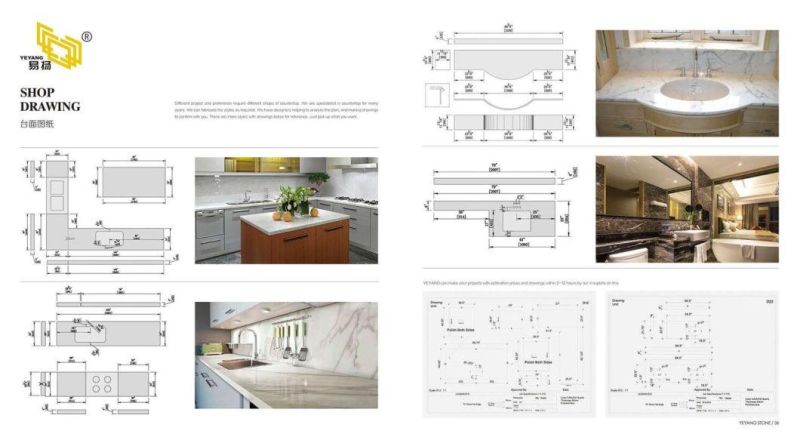 Quartz Slab/Tile/Vanity/Countertops Artificial Stone Project Stone Mosaic Customize Enginering
