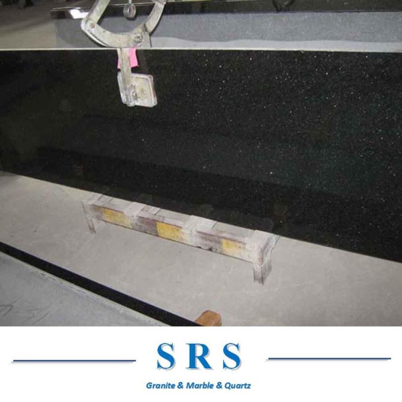 Low Price Absolutely Black Galaxy Granite Kitchen Countertop Wall Flooring Tiles Decoration
