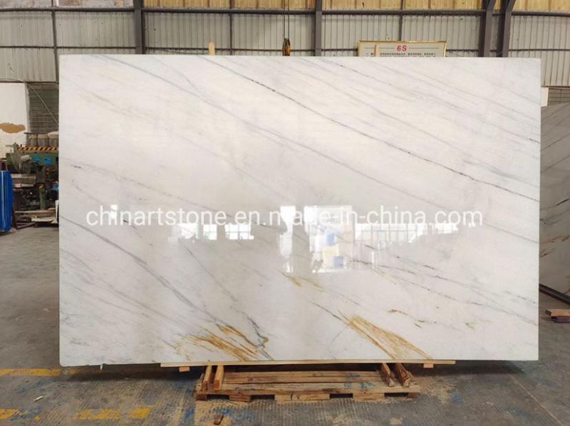 New Oriental Calacatta White Golden Marble for Slab Wall and Floor Tile