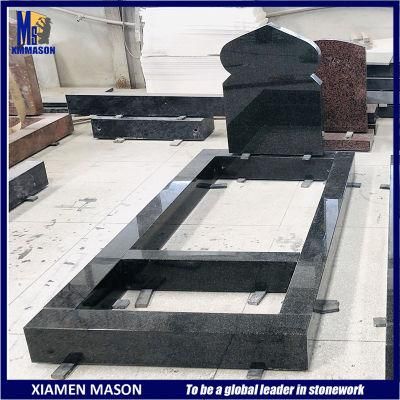 Large Size China Black Granite Islamic Kerb Headstone