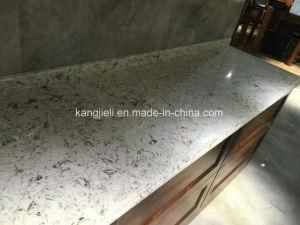 Marble-Look Engineered Quartz Stone Prefabricated Countertops for Kitchen