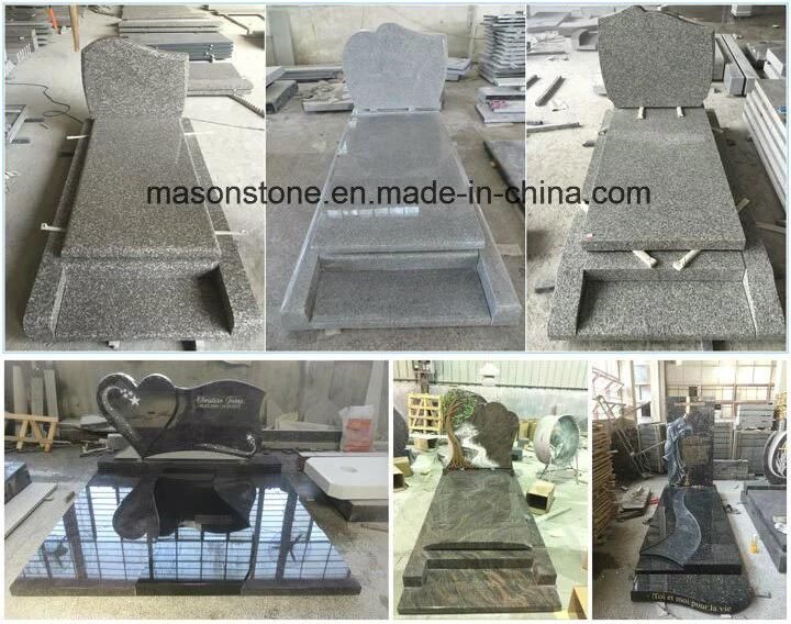 Mason France Headstone with Line Carving in Juparana Indian