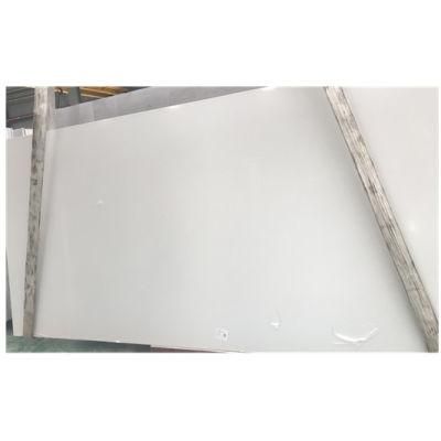 Pure White Engineered Stone Polished Countertop Artificial Marble Kitchen Island