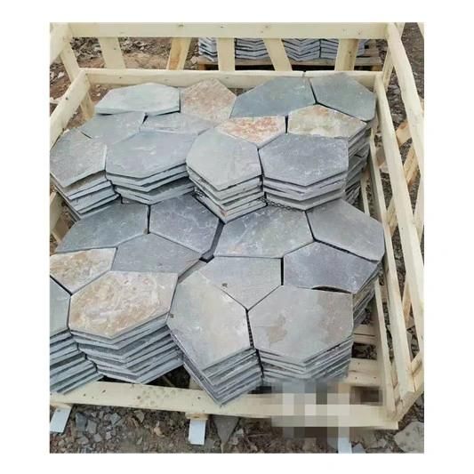 Outdoor Slate Mesh Paver Chinese Factory for Sale Grey Paving Stone Garden Landscaping