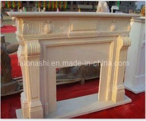European Yellow Sandstone Fireplace Mantel for Home
