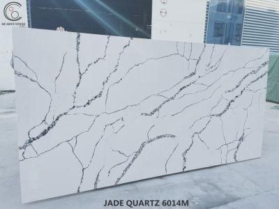 Wholesale Jumbo Size Super Calacatta White Artificial Quartz Stone Kitchen Countertops Slabs Price