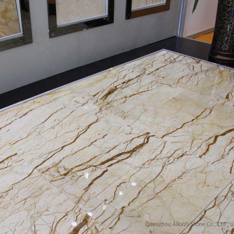 Beige Sofitel Gold Marble with Golden Grain Texture for Interior Hotel Project Decoration