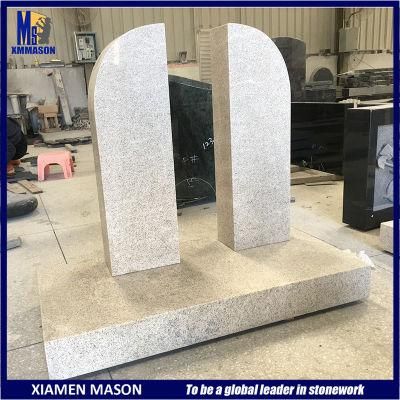 Wholesale Inexpensive White Granite Double Monument for Couple