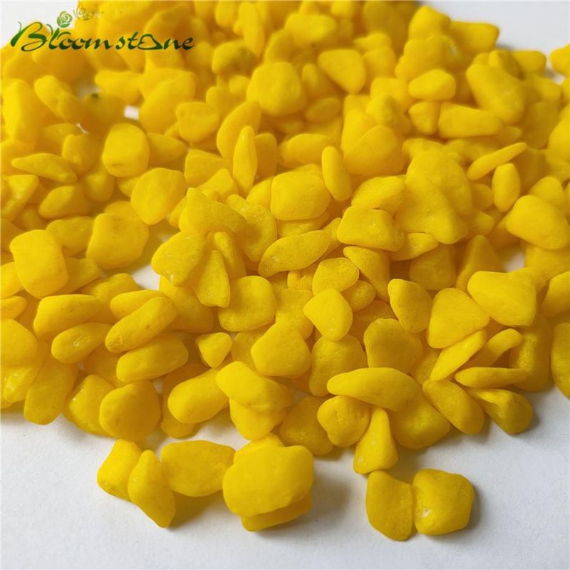 Yellow Dyed Colored Gravel Aquarium Painted Sands/Garden Decoration Gravels/Landscaping Stone
