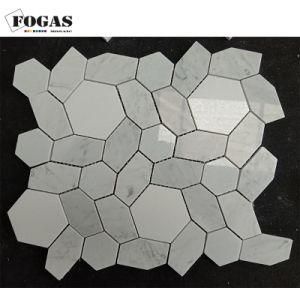 Flower Carrara White Mix Thassos White Marble Mosaic Tile