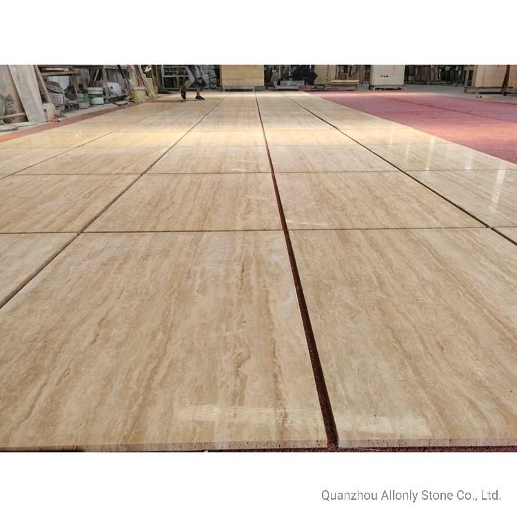 Building Material Natural Marble Beige Travertine Tile for Wall Cladding Design