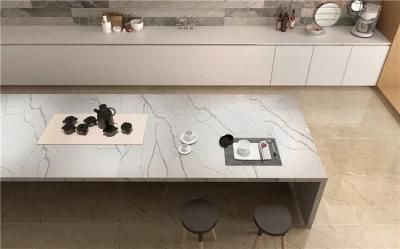 China Artificial Stone Slabs Calacatta Staturio White Quartz for Kitchen Countertop
