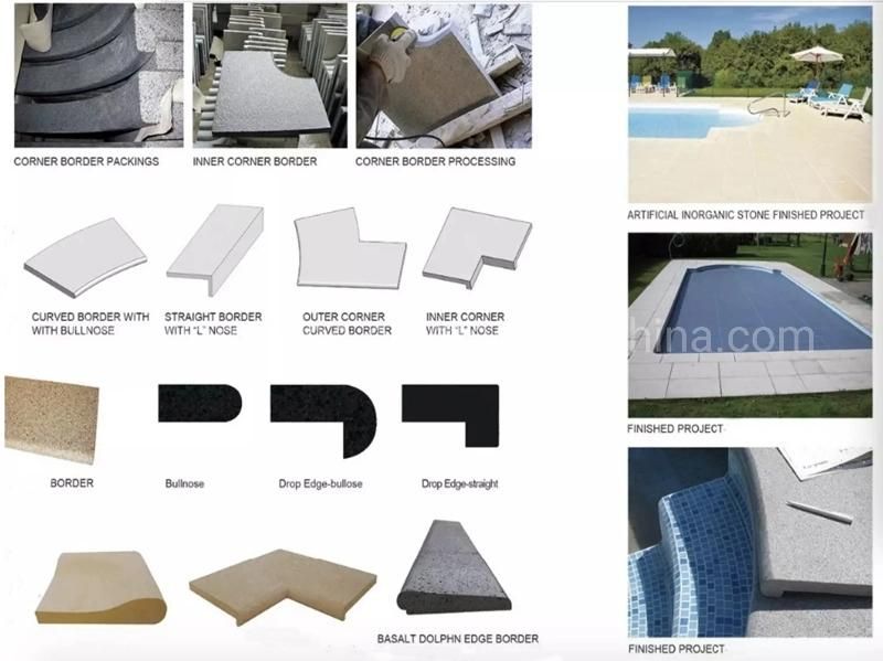 Swimming Pool Stone Granite Pool Coping Drainage Tiles Non Slip Decking