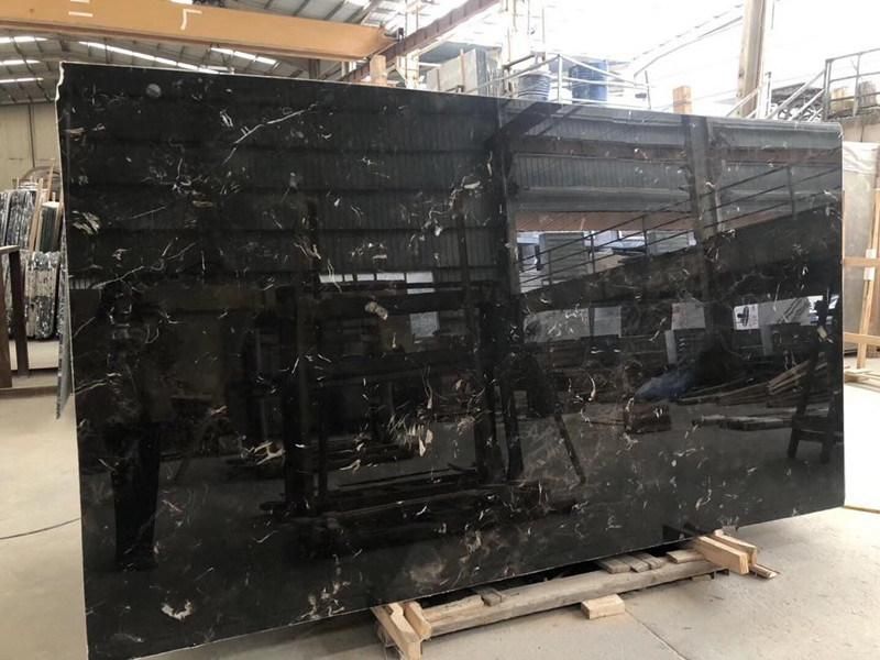 Black Ice Dapple Marble Slabs and Tiles for Flooring