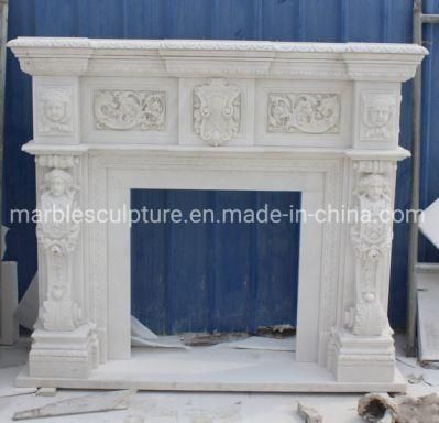 Elegant Pure White Marble Fireplace Mantel for Sale (SYMF-304)
