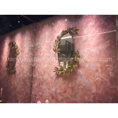 Natural Semi Precious Stone Rosa Pink Quartz Crystal Slab