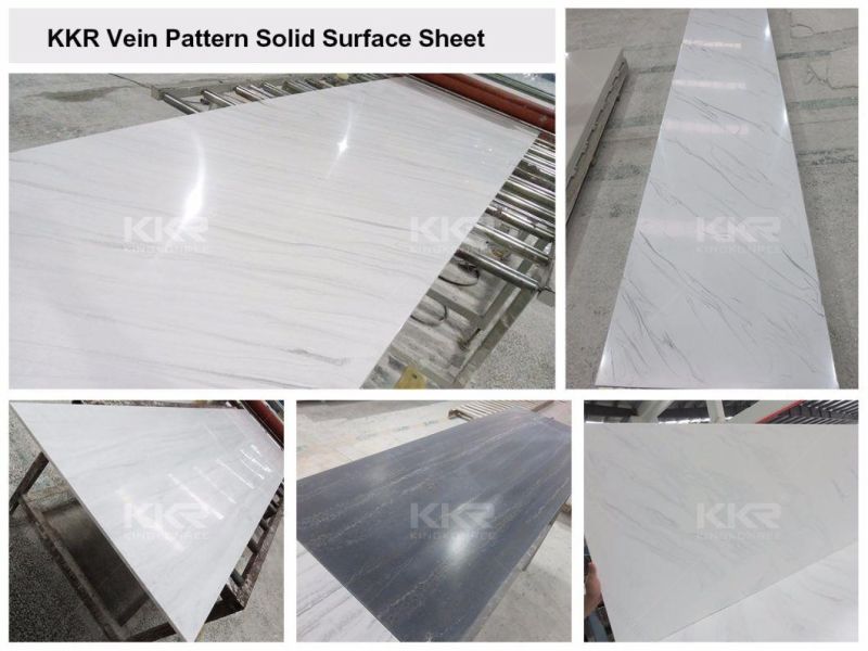 Marble Vein Pattern Acrylic Solid Surface Stone Sheet