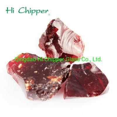 Lanscaping Glass Sand Crushed Dark Red Glass Chips Decorative Glass