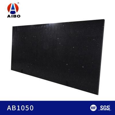 Marble Look Big Grain Black Stone Quartz Slab for Countertop and Table Top