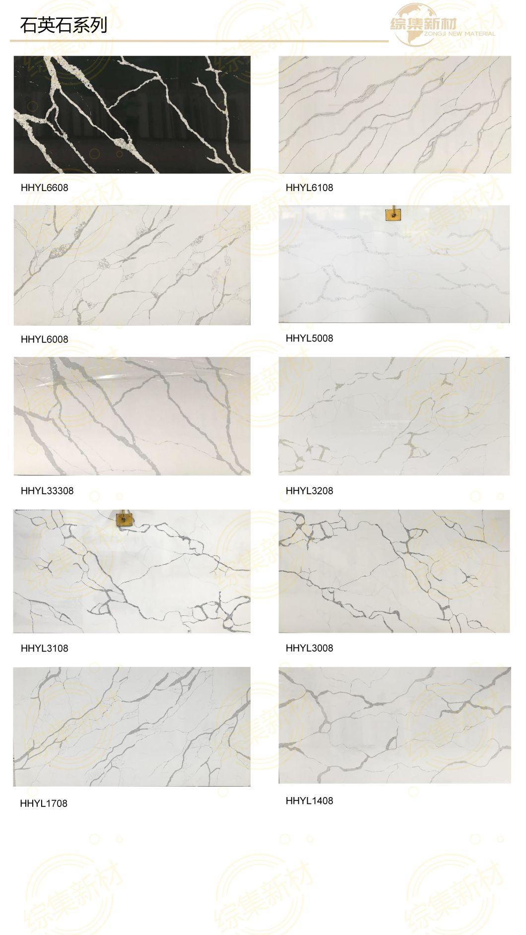 Calacatta Artificial Quartz Stone for Solid Surface Building Material with White Color