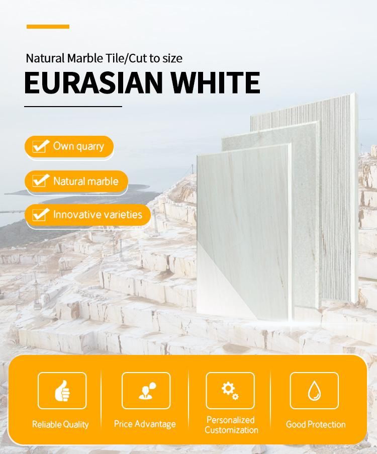 Own Quarry Top Popular Type White Natural Marble Slab White Wood White Marble Bathroom Wall Floor Tiles