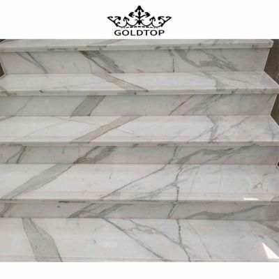 High Quality Natural Italian Marble Slab Calacatta White Marble Slab with Grey Veins for Sale