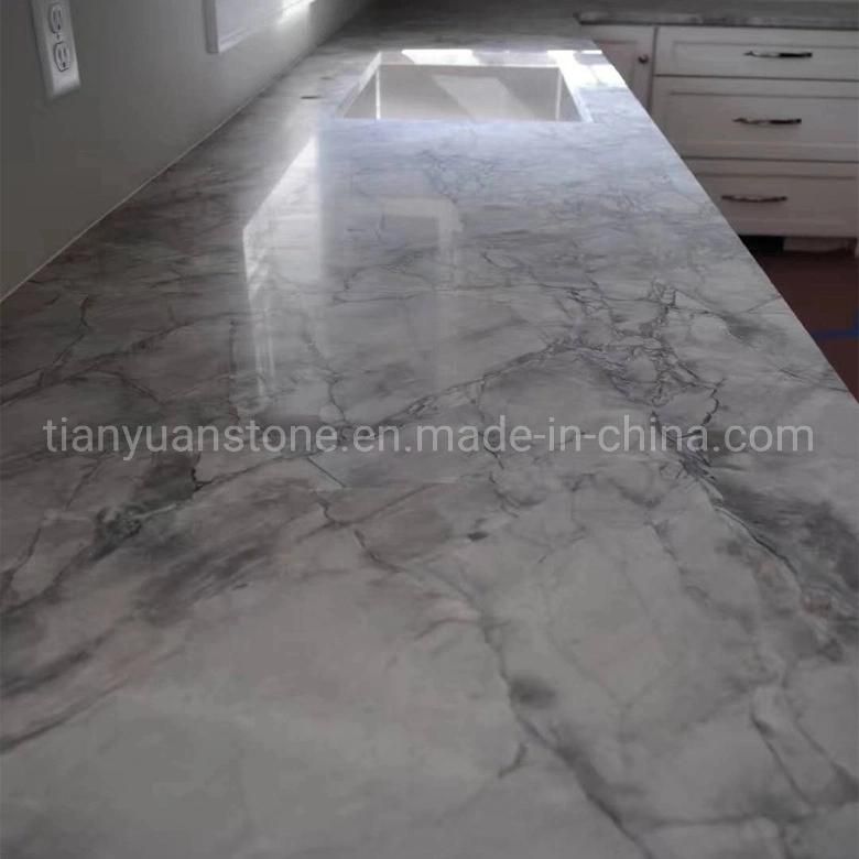 Kitchen Stone Bench Top Natural Quartzite Grey Silver White Calacatta Countertop