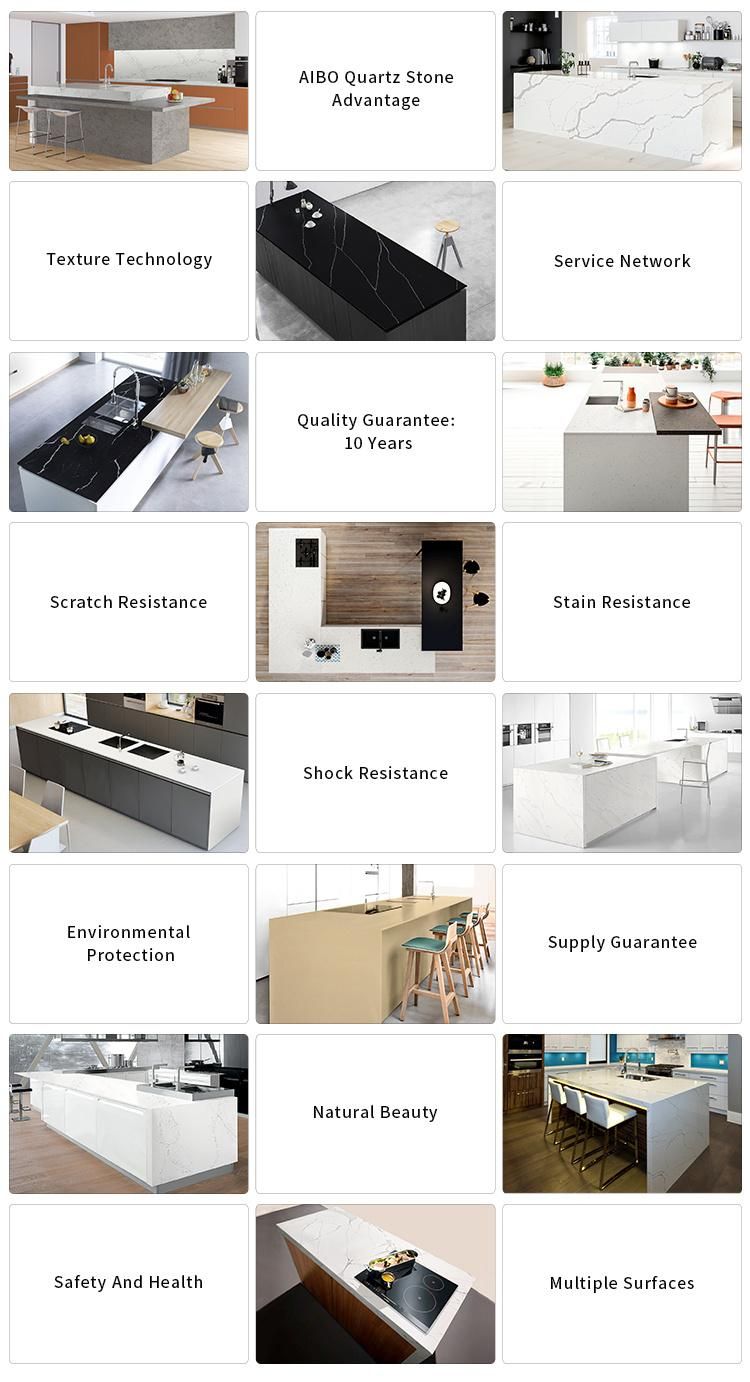 Artificial Golden Calacatta Quartz Stone for Kitchentop/ Building Material with SGS Standards