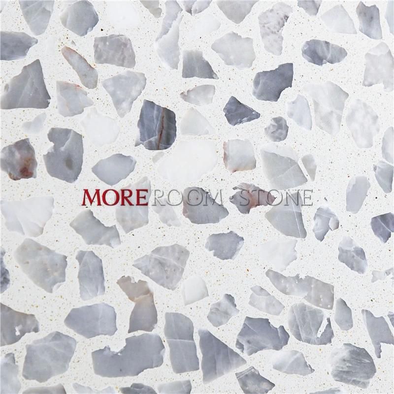 China Artificial Stone White Terrazzo for Wall/Floor/Countertop