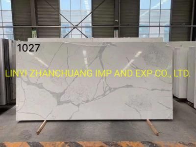 Hot Selling White Artificial Calacatta Quartz Stone Slab in America