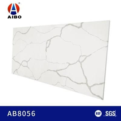 Factory Direct High Quality Big Grain White Quartz Stone Slab for Countertop