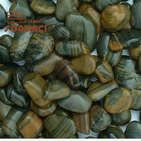 Brown Color Polished Decorative Glow Stone Pebbles