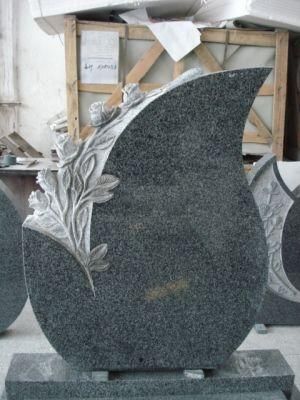 Cheap Granite Tear Drop Tombstones and Monuments Olive Green Headstone