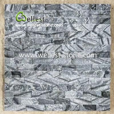 Popular Grey Wood Grain Marble Culture Stone for Feature Wall Cladding