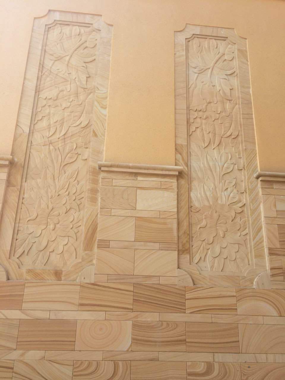 Natural Sandstone Slabs Paving Stone Yellow Sandstone for Villa Wall Tile