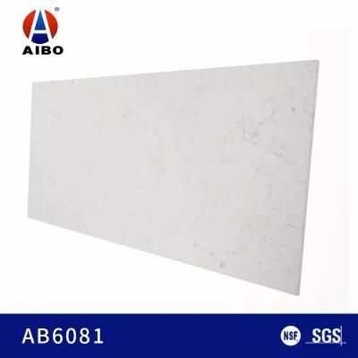 White Carrara Indoor Flooring Quartz Stone Impact Resistant