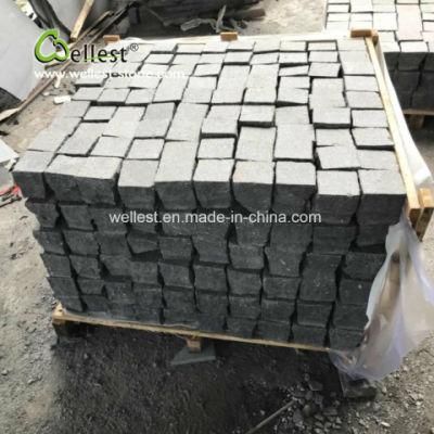 Charcoal Black Granite Rectangle Cobblestones Setts