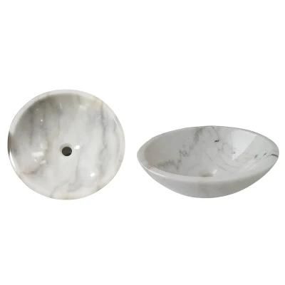 Wholesale Bathroom Ceramic Sink Guangxi White Wash Basin Round Vanity Top Single Sink