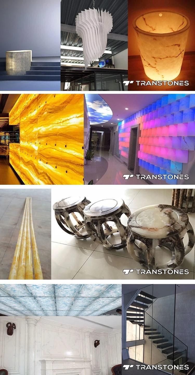 Translucent Decorative Wall Panel for Interior Counter Top Tea Tray Colorful Decors