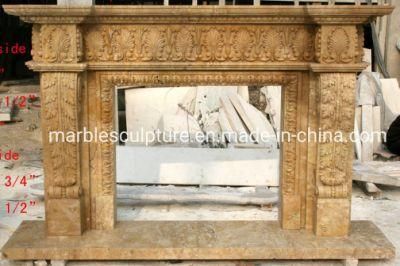 High Polished Stone Sculpture Statue Marble Fireplace (SYMF-044)