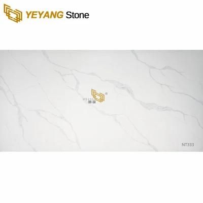 2cm White Quartz Slab for Kitchen/Bathroom/Countertops Hotel/Restaurant/Hospital Worktop