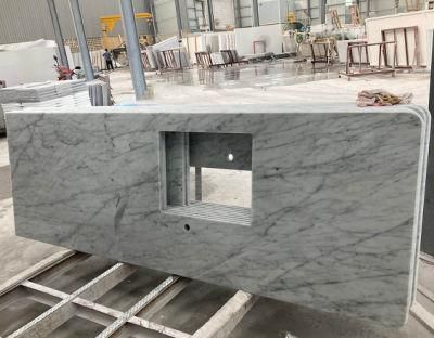 Premium Italian Carrara White Marble Single Sink Kitchen Countertops