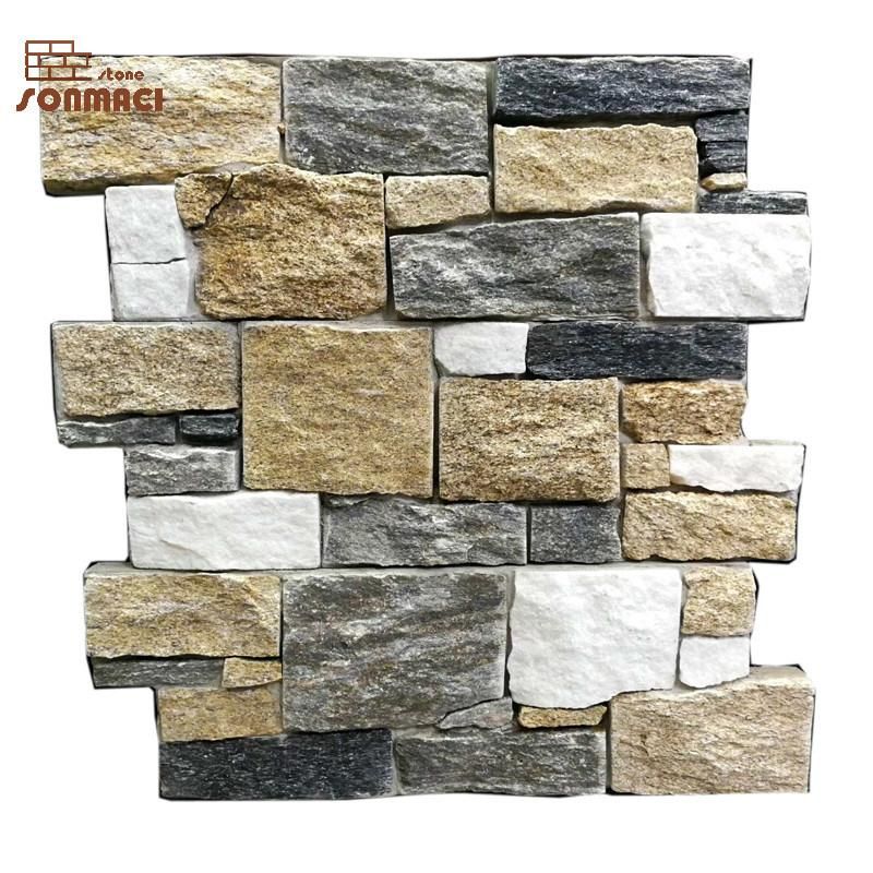 Natural Exterior Cement Cultured Stone Slate Wall Cladding Panel for Retail