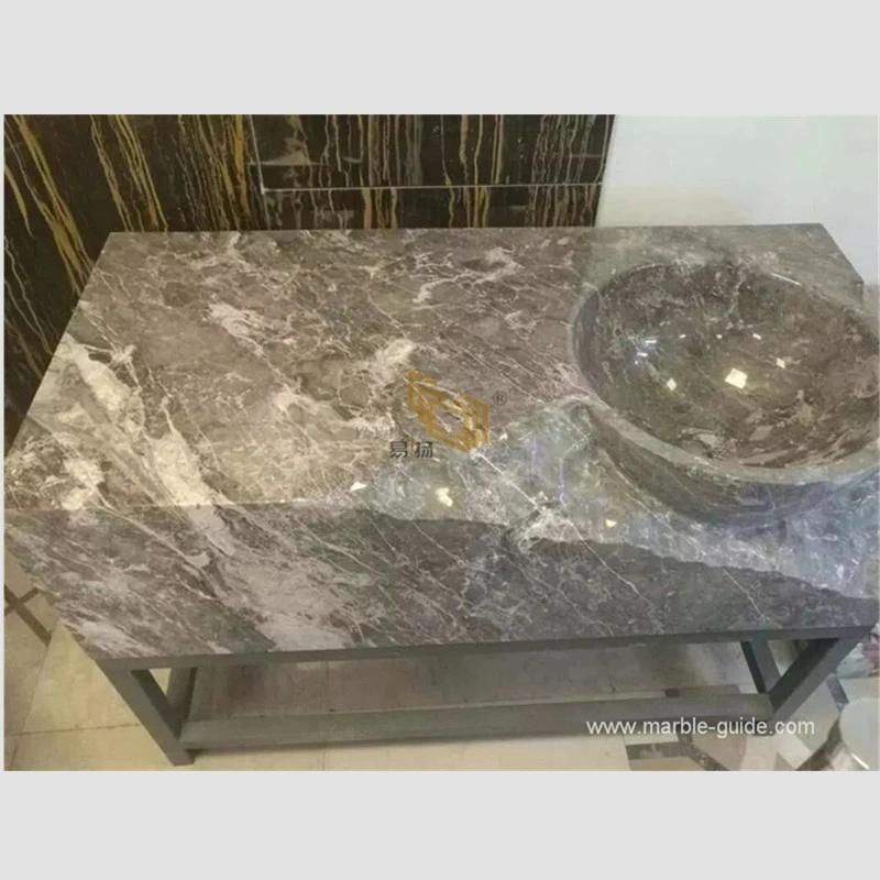 Romantic Gray Marble Slab for Bathroom Wall/Background/Basin/Sink/Vanity Top